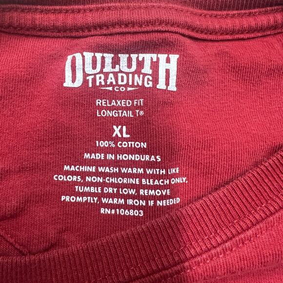 Duluth Trading Longtail T Relaxed Fit Long Sleeve T-Shirt Red XL Cotton - Picture 4 of 4